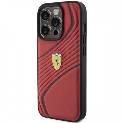 Ferrari FEHCP15LPTWR iPhone 15 Pro 6.1" czerwony|red hardcase Twist Metal Logo image 2