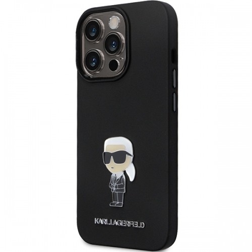 Karl Lagerfeld KLHCP14XSMHKNPK iPhone 14 Pro Max 6.7" czarny|black Silicone Ikonik Metal Pin image 2