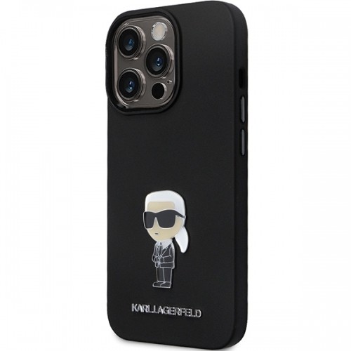 Karl Lagerfeld KLHCP14LSMHKNPK iPhone 14 Pro 6.1" czarny|black Silicone Ikonik Metal Pin image 2