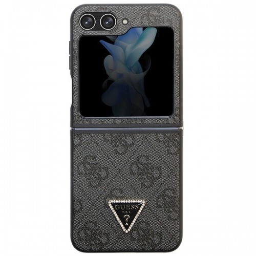 Guess GUHCZF5P4TDPK F731 Z Flip5 czarny|black hardcase Leather 4G Diamond Triangle image 2