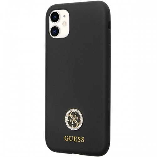 Guess GUHCN614DGPK iPhone 11 | Xr 6.1" czarny|black hardcase Silicone Logo Strass 4G image 2