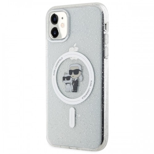 Karl Lagerfeld KLHMN61HGKCNOT iPhone 11 | Xr 6.1" transparent hardcase Karl&Choupette Glitter MagSafe image 2