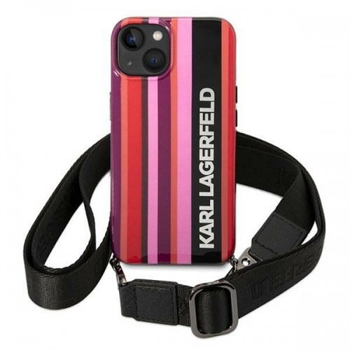 Karl Lagerfeld KLHCP14SSTSTP iPhone 14 6,1" hardcase różowy|pink Color Stripes Strap image 2
