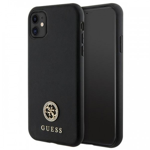 Guess GUHCN61PS4DGPK iPhone 11 | Xr 6.1" czarny|black hardcase Strass Metal Logo image 2