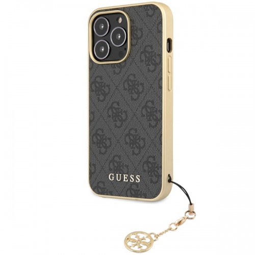Guess GUHCP14XGF4GGR iPhone 14 Pro Max 6.7" szary|grey hardcase 4G Charms Collection image 2