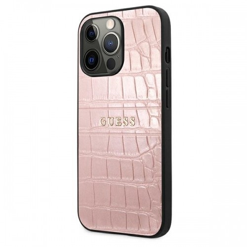 Guess GUHCP13LPCRBPI iPhone 13 Pro | 13 6,1" różowy|pink Croco Strap Collection image 2