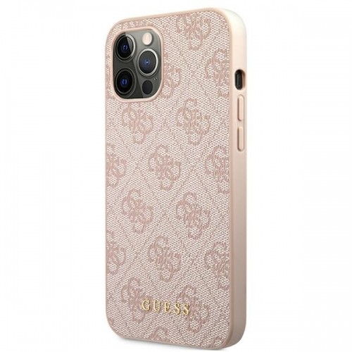 Guess GUHCP12MG4GFPI iPhone 12 | 12 Pro 6,1" różowy|pink hard case 4G Metal Gold Logo image 2