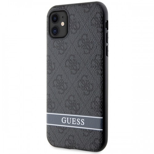 Guess GUHCN61P4SNK iPhone 11 | Xr szary|grey hardcase 4G Stripe image 2