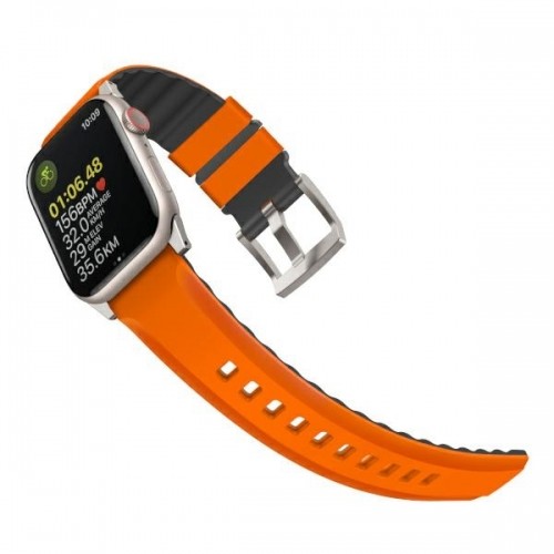 UNIQ pasek Linus Apple Watch Series 1|2|3|4|5|6|7|8|SE|SE2|Ultra 42|44|45|49mm Airosoft Silicone pomarańczowy|volt orange image 2
