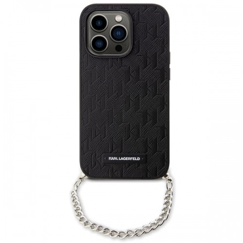 Karl Lagerfeld KLHCP14XSACKLHPK iPhone 14 Pro Max 6.7" czarny|black hardcase Saffiano Monogram Chain image 2