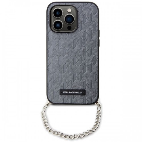 Karl Lagerfeld KLHCP14XSACKLHPG iPhone 14 Pro Max 6.7" srebrny|silver hardcase Saffiano Monogram Chain image 2