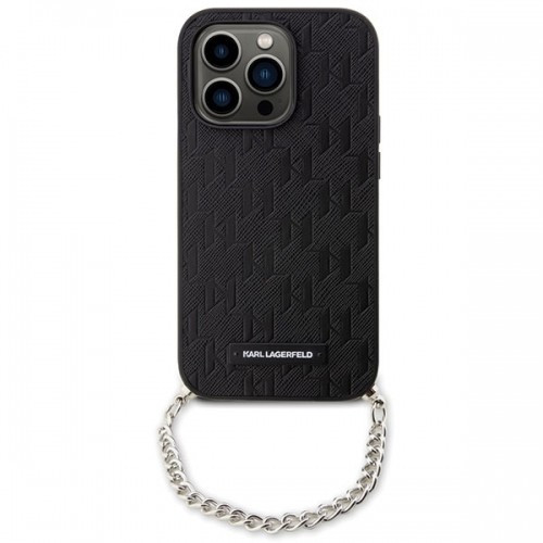Karl Lagerfeld KLHCP14LSACKLHPK iPhone 14 Pro 6.1" czarny|black hardcase Saffiano Monogram Chain image 2