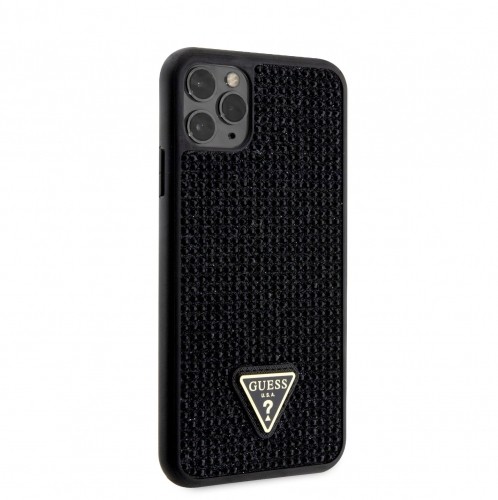 Guess Rhinestones Triangle Metal Logo Case iPhone 11 Pro Max Black image 2