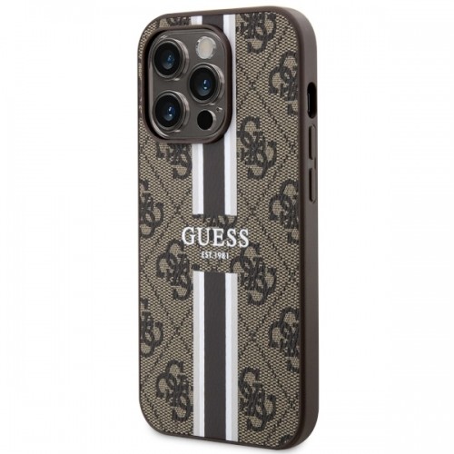Guess GUHMP14XP4RPSW iPhone 14 Pro Max 6.7" brązowy|brown hardcase 4G Printed Stripes MagSafe image 2