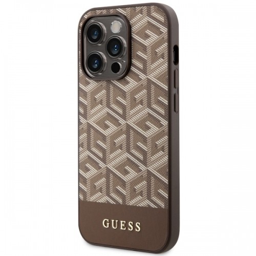Guess GUHMP14XHGCFSEW iPhone 14 Pro Max 6.7" brązowy|brown hard case GCube Stripes MagSafe image 2