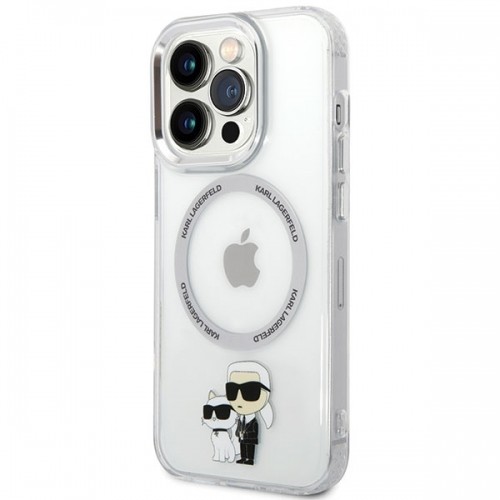 Karl Lagerfeld MagSafe Compatible Case IML Karl and Choupette NFT for iPhone 13 Pro Transparent image 2