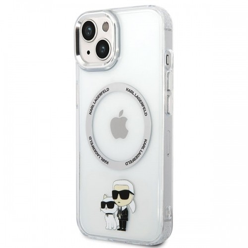 Karl Lagerfeld MagSafe Compatible Case IML Karl and Choupette NFT for iPhone 13 Transparent image 2