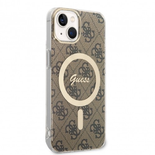 Guess 4G IML MagSafe Compatible Case for iPhone 13 Brown image 2