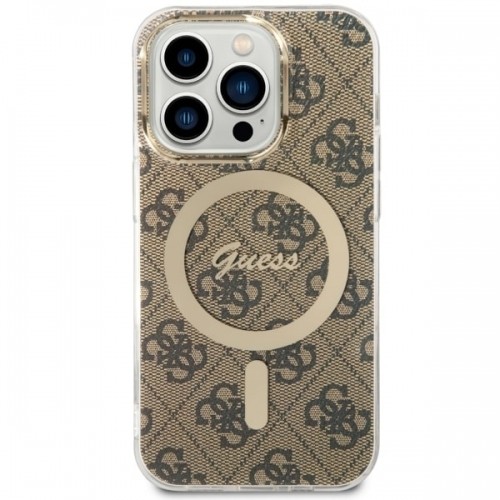 Guess GUHMP14LH4STW iPhone 14 Pro 6.1" brązowy|brown hardcase 4G MagSafe image 2
