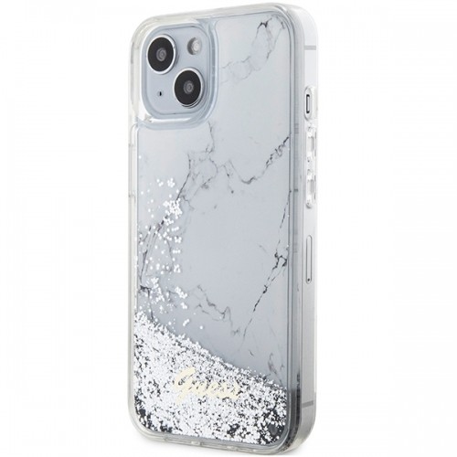 Guess GUHCP14SLCSGSGH iPhone 14 6.1" biały|white hardcase Liquid Glitter Marble image 2