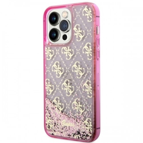 Guess GUHCP14LLC4PSGP iPhone 14 Pro 6.1" różowy|pink hardcase Liquid Glitter 4G Transculent image 2