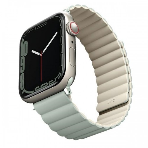 UNIQ pasek Revix Apple Watch Series 4|5|6|7|8|SE|SE2|Ultra 42|44|45|49mm. Reversible Magnetic szałwia-beżowy|sage-beige image 2