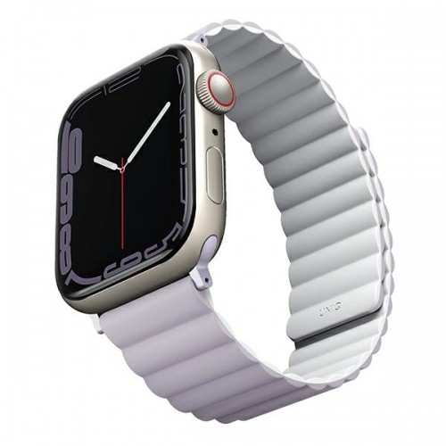 UNIQ pasek Revix Apple Watch Series 4|5|6|7|8|SE|SE2 38|40|41mm. Reversible Magnetic lilak-biały|lilac-white image 2