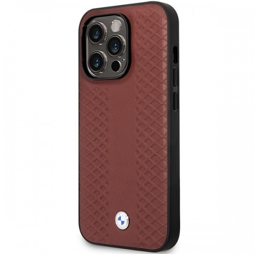 Etui BMW BMHCP14L22RFGR iPhone 14 Pro 6,1" burgundowy|burgundy Leather Diamond Pattern image 2