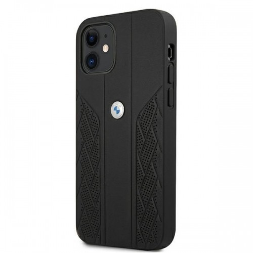 Etui BMW BMHCP12SRSPPK iPhone 12 mini 5,4" czarny|black hardcase Leather Curve Perforate image 2