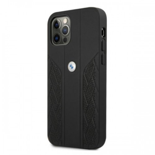 Etui BMW BMHCP12MRSPPK iPhone 12|12 Pro 6,1" czarny|black hardcase Leather Curve Perforate image 2