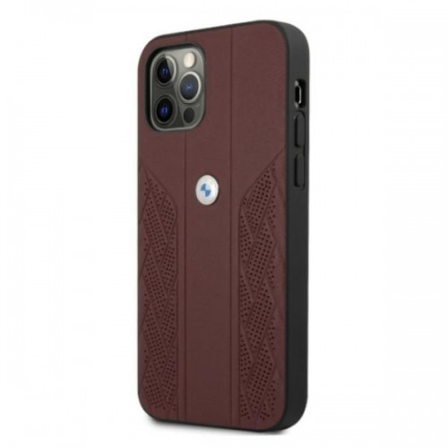 Etui BMW BMHCP12LRSPPR iPhone 12 Pro Max 6,7" czerwony|red hardcase Leather Curve Perforate image 2