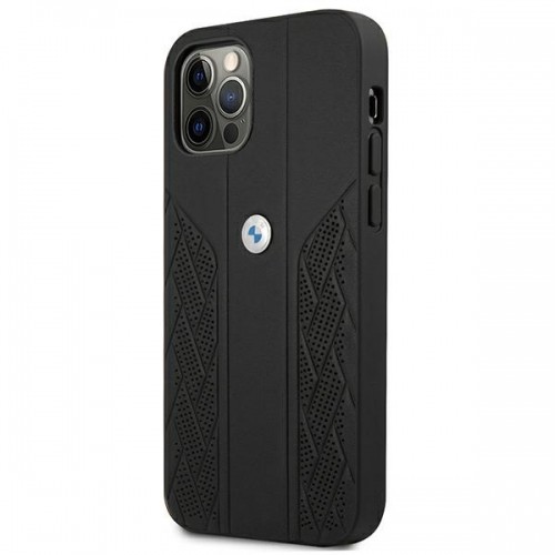 Etui BMW BMHCP12LRSPPK iPhone 12 Pro Max 6,7" czarny|black hardcase Leather Curve Perforate image 2