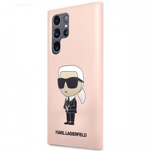 Karl Lagerfeld KLHCS23LSNIKBCP Sam S23 Ultra S918 hardcase różowy|pink Silicone Ikonik image 2