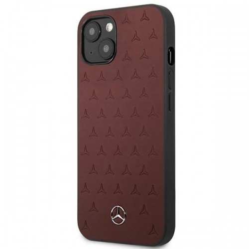 Mercedes MEHCP13SPSQRE iPhone 13 mini 5,4" czerwony|red hardcase Leather Stars Pattern image 2