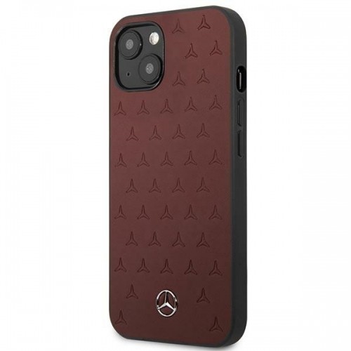 Mercedes MEHCP13MPSQRE iPhone 13 6,1" czerwony|red hardcase Leather Stars Pattern image 2