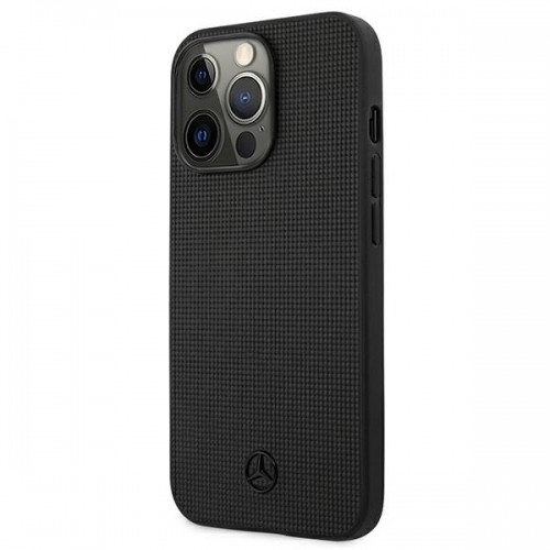 Mercedes MEHCP13LMBLBK iPhone 13 Pro | 13 6,1" czarny|black hardcase Leather Meshed Metal Logo image 2