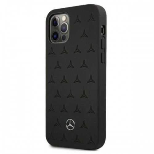 Mercedes MEHCP12LPSQBK iPhone 12 Pro Max 6,7" czarny|black hardcase Leather Stars Pattern image 2