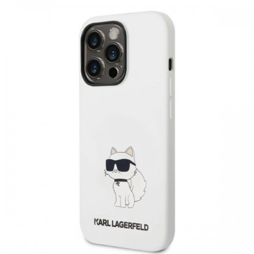 Karl Lagerfeld KLHMP14LSNCHBCH iPhone 14 Pro 6,1" hardcase biały|white Silicone Choupette MagSafe image 2