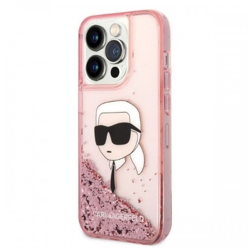 Karl Lagerfeld KLHCP14XLNKHCP iPhone 14 Pro Max 6,7" różowy|pink hardcase Glitter Karl Head image 2