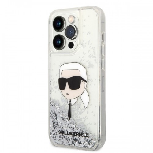 Karl Lagerfeld KLHCP14XLNKHCH iPhone 14 Pro Max 6,7" srebrny|silver hardcase Glitter Karl Head image 2
