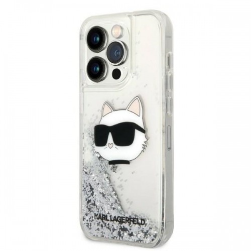 Karl Lagerfeld KLHCP14XLNCHCS iPhone 14 Pro Max 6,7" srebrny|silver hardcase Glitter Choupette Head image 2