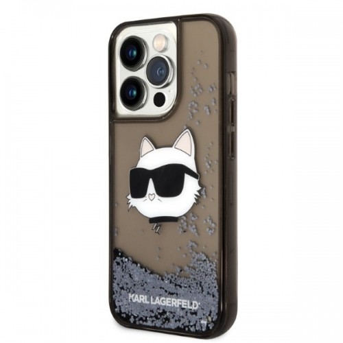 Karl Lagerfeld KLHCP14XLNCHCK iPhone 14 Pro Max 6,7" czarny|black hardcase Glitter Choupette Head image 2