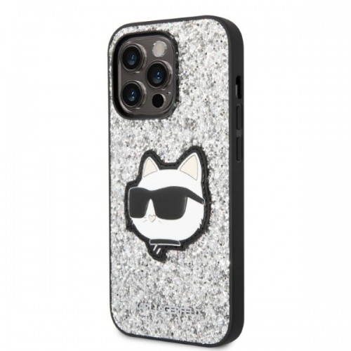 Karl Lagerfeld KLHCP14XG2CPS iPhone 14 Pro Max 6,7" srebrny|silver hardcase Glitter Choupette Patch image 2