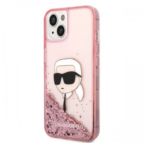 Karl Lagerfeld KLHCP14SLNKHCP iPhone 14 6,1" różowy|pink hardcase Glitter Karl Head image 2