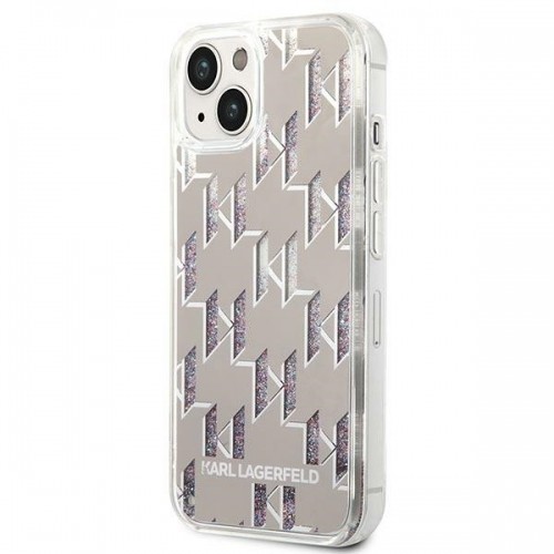 Karl Lagerfeld KLHCP14SLMNMS iPhone 14 6,1" hardcase srebrny|silver Liquid Glitter Monogram image 2