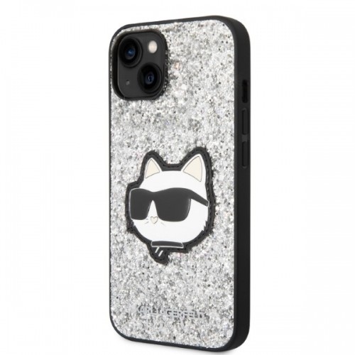 Karl Lagerfeld KLHCP14SG2CPS iPhone 14 6,1" srebrny|silver hardcase Glitter Choupette Patch image 2
