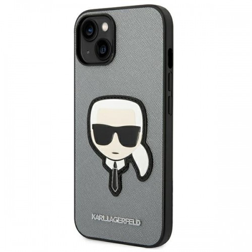 Karl Lagerfeld KLHCP14MSAPKHG iPhone 14 Plus 6,7" srebrny|silver hardcase Saffiano Karl`s Head Patch image 2