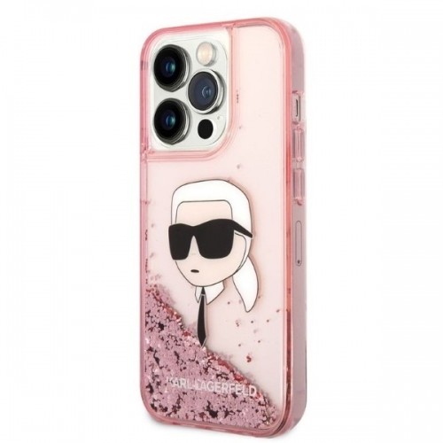 Karl Lagerfeld KLHCP14LLNKHCP iPhone 14 Pro 6,1" różowy|pink hardcase Glitter Karl Head image 2