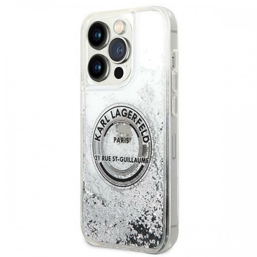 Karl Lagerfeld KLHCP14LLCRSGRS iPhone 14 Pro 6,1" srebrny|silver hardcase Liquid Glitter RSG image 2