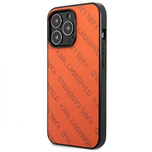 Karl Lagerfeld KLHCP13XPTLO iPhone 13 Pro Max 6,7" hardcase pomarańczowy|orange Perforated Allover image 2